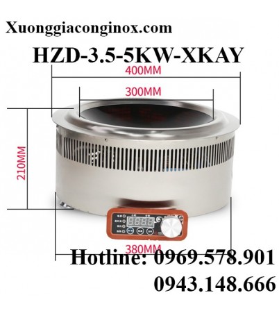 Bếp từ công nghiệp lõm đặt âm 3.5-5KW HZD-3.5-5KW-XKAY